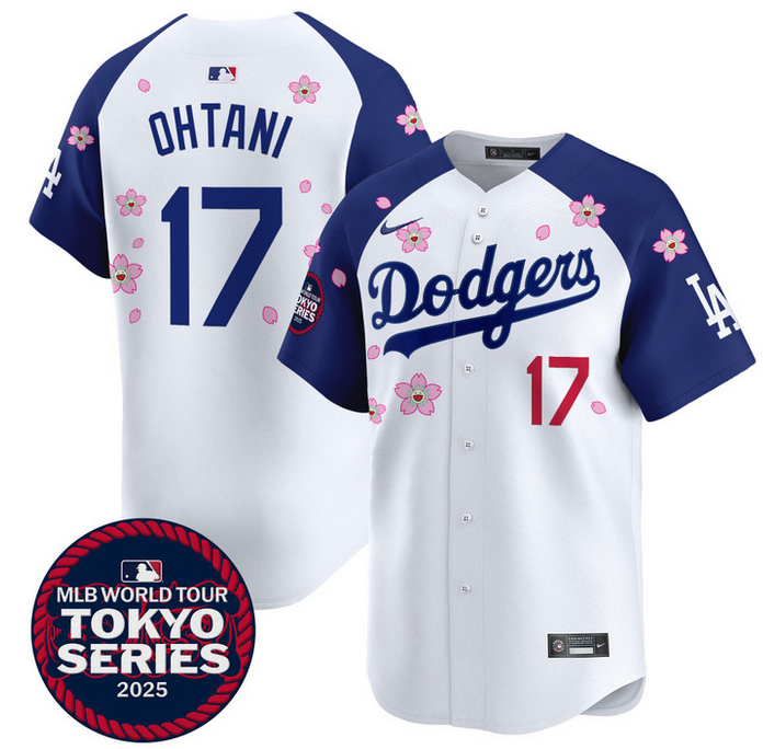 Men Los Angeles Dodgers #17 Ohtani Tokyo Series 2025 white Limited Stitched Jersey->los angeles dodgers->MLB Jersey